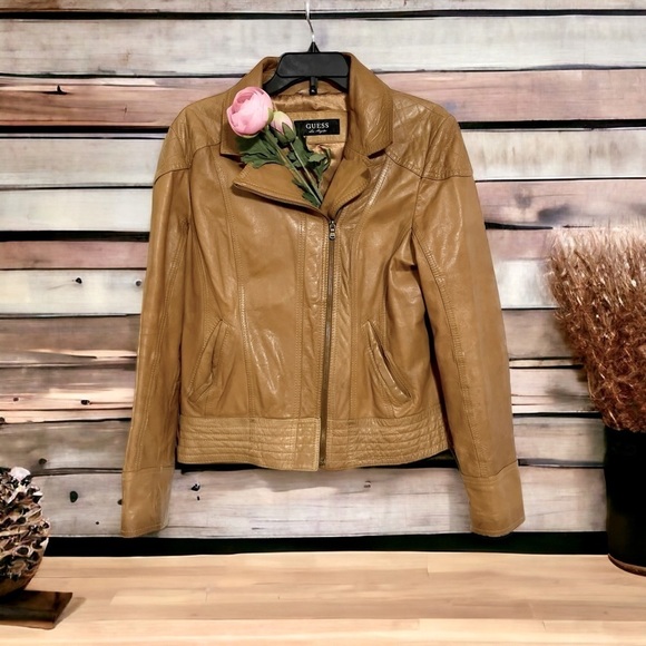 GUESS LOS ANGELES
Womens Distressed Genuine, Leather Motorcycle Moto
Jacket Coat - Picture 1 of 13